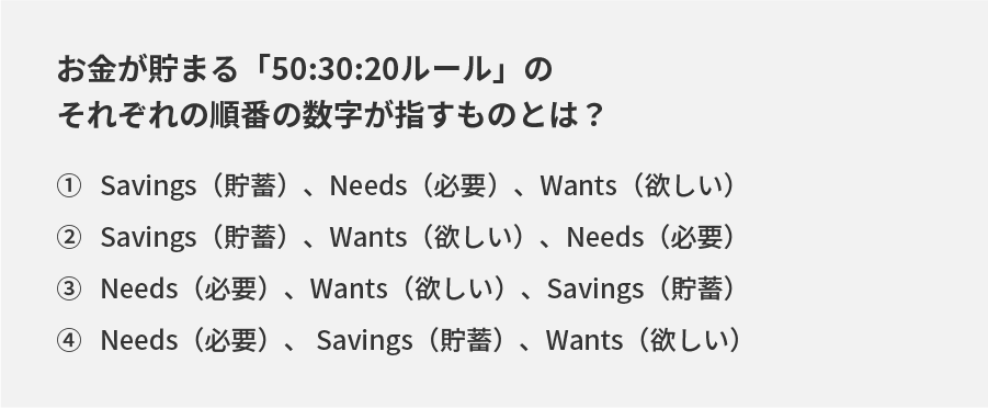 お金が貯まる「50:30:20ルール」のそれぞれの順番の数字が指すものとは？