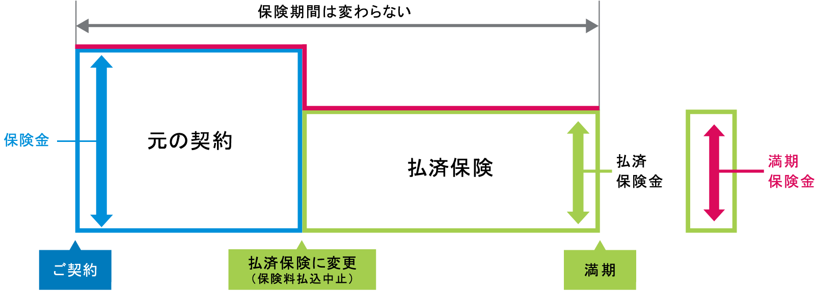 自動払済保険の例（養老保険の場合）