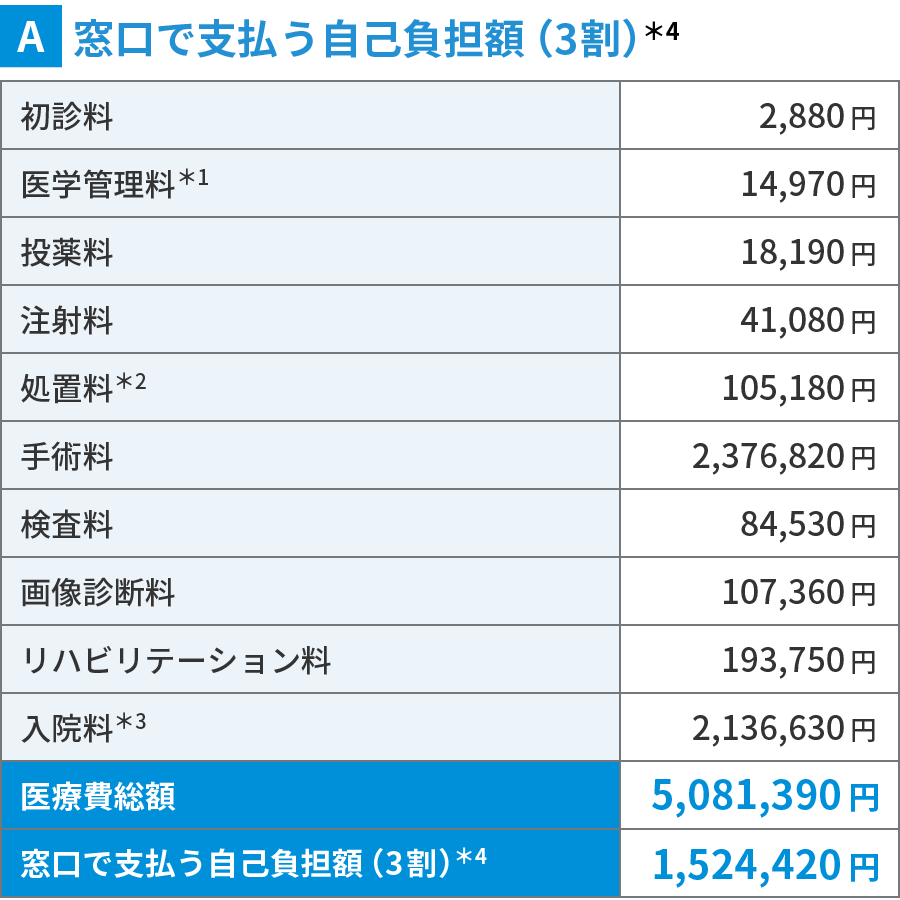 窓口で支払う自己負担額（3割）