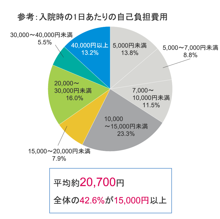 1日あたりの自己負担費用は平均約20,700円