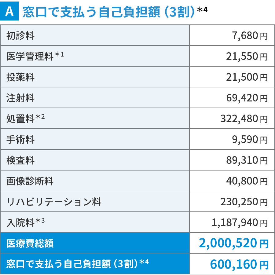 窓口で支払う自己負担額（3割）