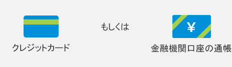 クレジットカードもしくは金融機関口座の通帳